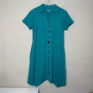 Surroundings Turquoise Button-Front Dress PS